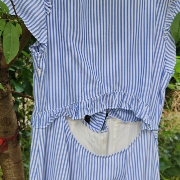 LULU'S, Women's Summer, Vacation, Seaport Light Blue and White Striped Dress - Picture 4 of 7